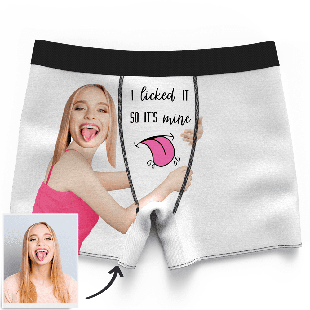 Custom Face Boxers Underwear Personalized I Licked It So Its Mine Mens –  Custom Face Shirt